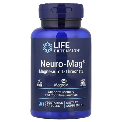 Life Extension, Neuro-Mag®, Magnesium L-Threonate, 90 Vegetarian Capsules (48 mg per Capsule)