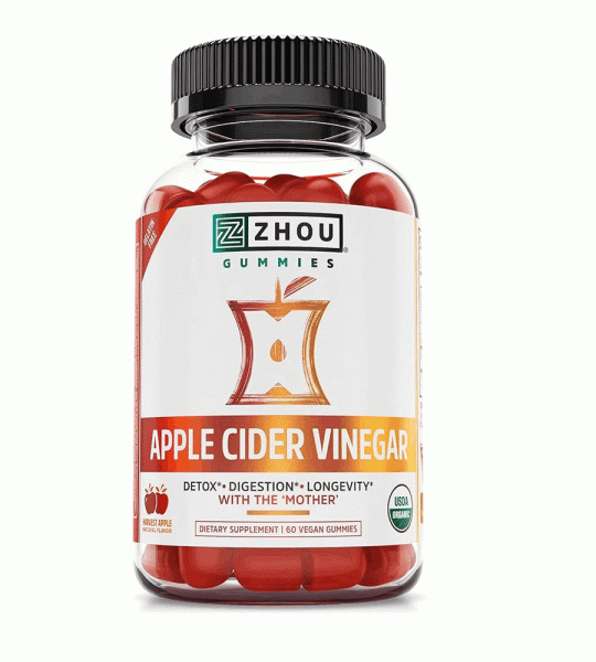 Zhou Apple Cider Vinegar Gummies | Detox Digestion & Longevity Support | 160 Gummies