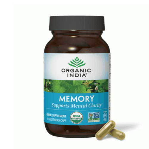 Organic India Memory | Mental Clarity & Cognitive Support | 90 Vegetarian Caps | Usda Organic in Pakistan